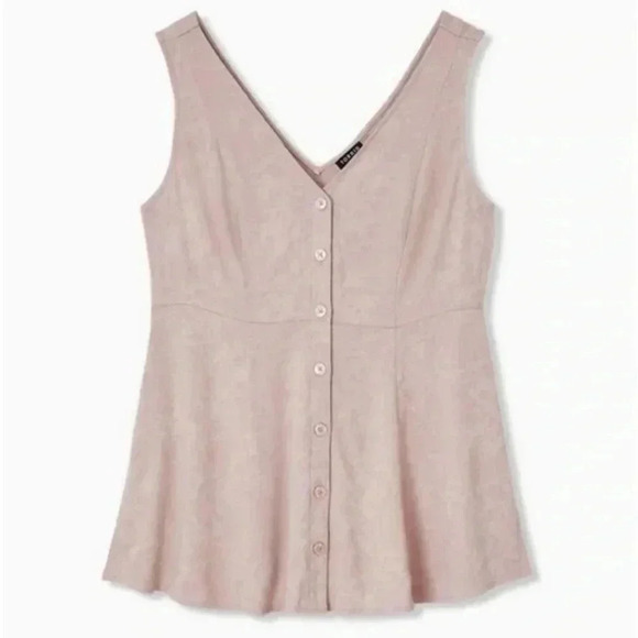 Torrid Womens Plus 2X Floral Fit And Flare‎ Jacquard Button-Front Peplum Tank - Picture 1 of 6